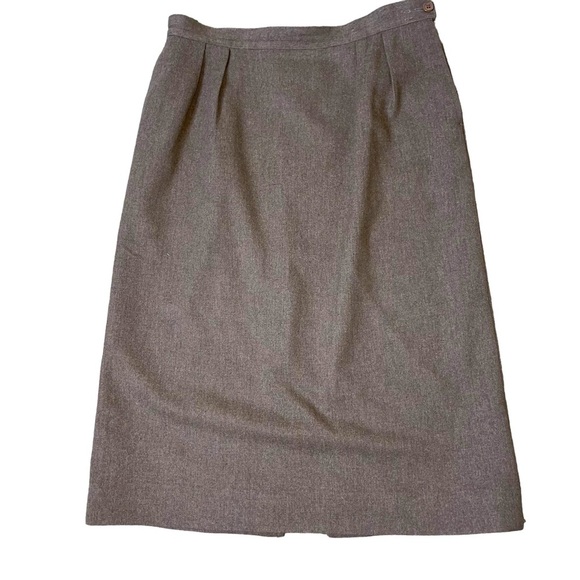 Pendleton brown Virgin Wool Skirt Straight Pencil Pockets Preppy Academia Tweed - Picture 2 of 10